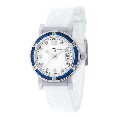 OFFICINA DEL TEMPO DAMEN UHR # 0421BW Weiße Italienische Armbanduhr Damenuhr