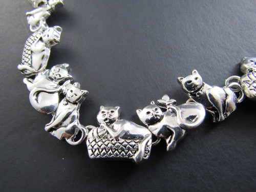 SILBERTON RUTSCHE CHARM KATZEN 7" ARMBAND (D1) - Bild 5 von 9