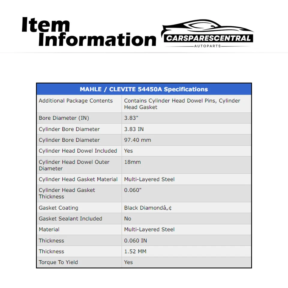 Junta de culata de motor MAHLE para Ford F-550 Super Duty 6,0 L 2003-2006 Foto 4 de 4