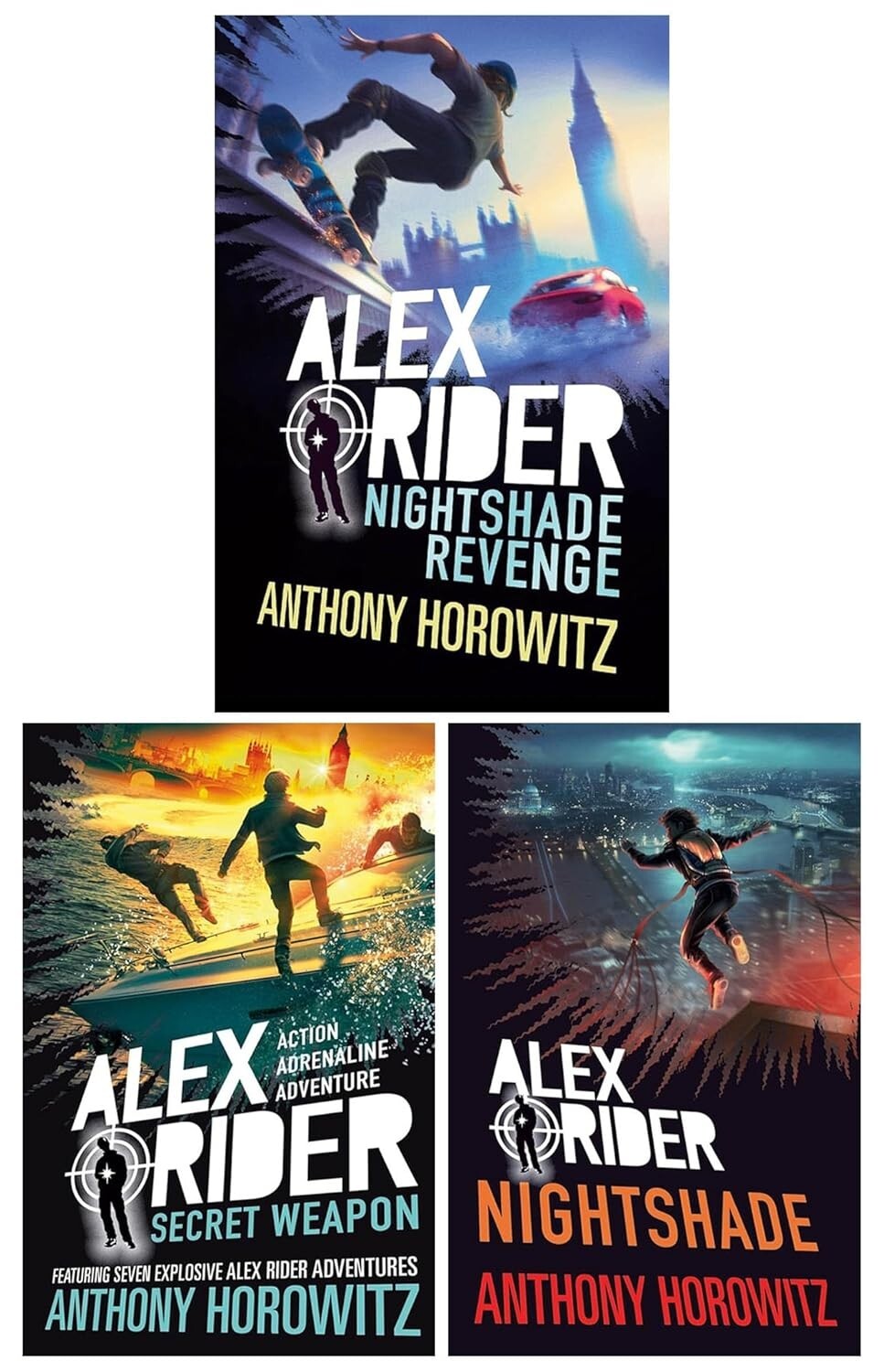 Alex Rider Series 3 Books Collection Set Nightshade,Nightshade Revenge &Secret
