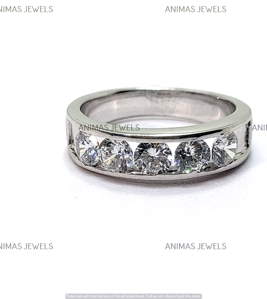 3.00CT Lab-Created Diamond Man's Wedding Band Ring Real 925 Sterling Silver