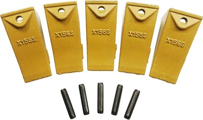 5x X156S Backhoe Bucket Teeth with Pins for Skid Steer and Mini Excavator Bucket