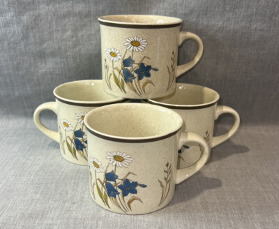 Royal Doulton Lambethware Hill Top Set of 4 Tea Cups England LS1025