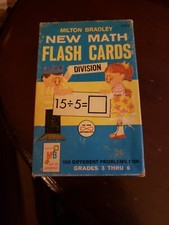 Vintage 1965 Milton Bradley New Math Flash Cards Division  4594 Grades 3-6