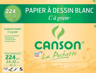 CANSON Zeichenpapier ''C'' à Grain 320 x 240 mm 224 g/qm 12 Blatt