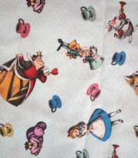 Alice In Wonderland Fabric Crafting Sewing Length Piece 12" x 9" Mad Hatter New