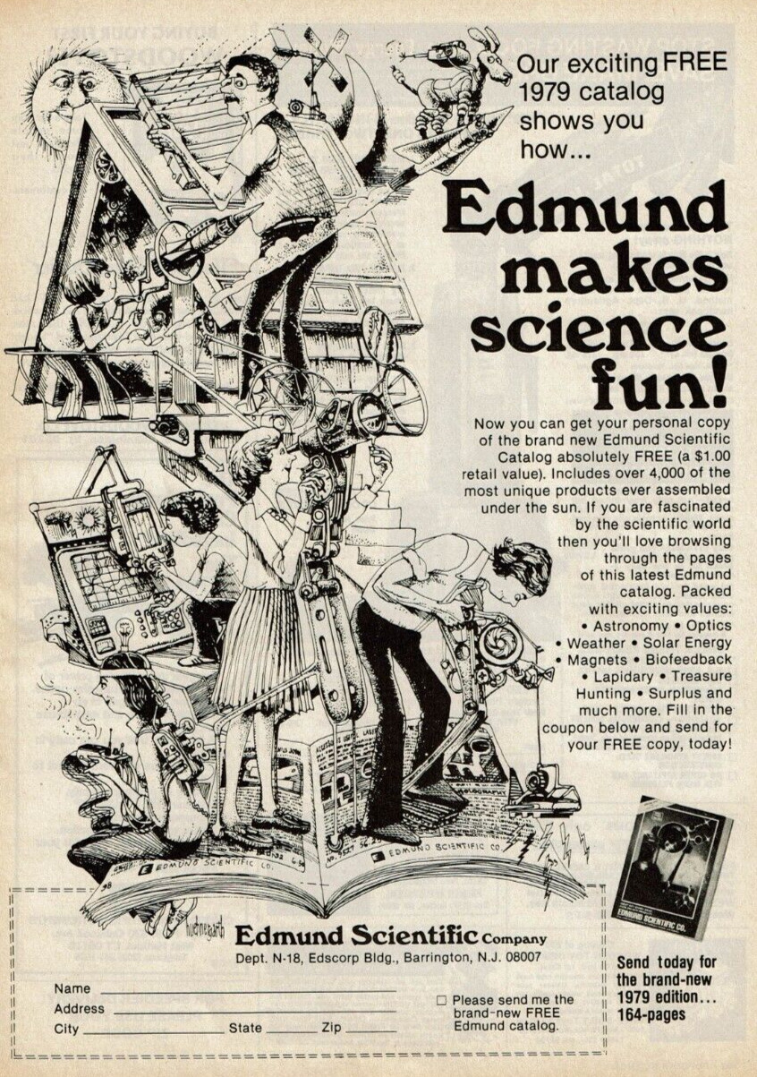 1978 Vintage Print Ad Edmund Scientific makes science fun Our exciting catalog