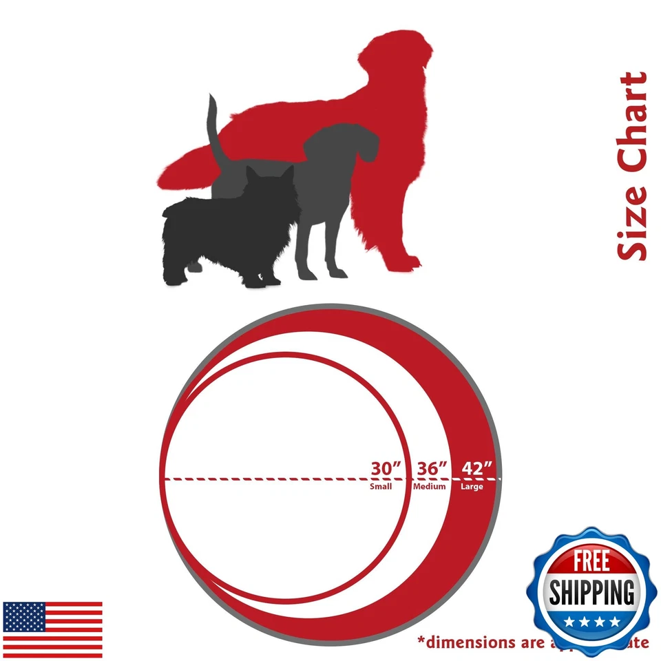 黄色种植园大号圆形室内室外宠物狗床带可拆卸洗衣机 — 第 3/4 张图片