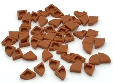 Lego New 50 Dark Orange Tiles Round 1 x 1 Quarter Flat Smooth Pieces