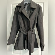 Lola Double Breasted Belted Pea Coat Size M