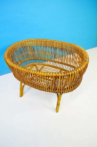 LETTINO CULLA VINTAGE PER BAMBINO IN RATTAN - Imagen 2 de 6