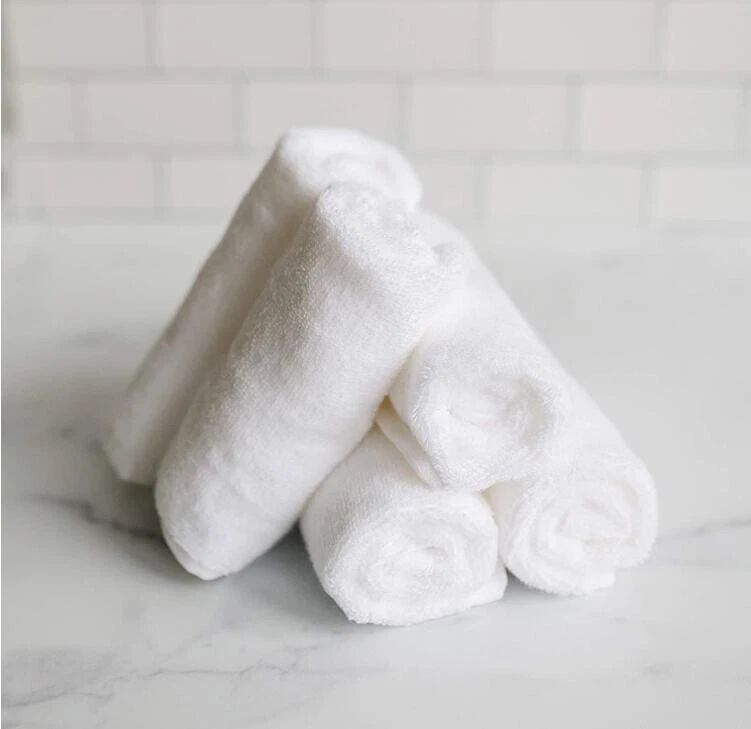 HNS Baby Washcloth Organic Bamboo -towel white pack of 6 - Soft Organic