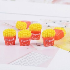 Lot of x10 Flatback Resin French Fries Fake Food Craft Decorations 20x16x10mm