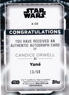 2022 Topps Star Wars Battle Plans A-CO Candice Orwell as Yané