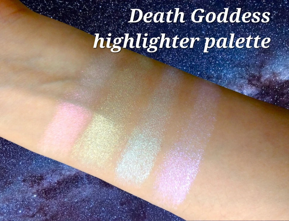 Eyeshadow & Highlighter PALETTE 4 Iridescent Duochromes Shades GODDESS - Image 4 of 4