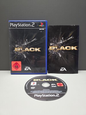 BLACK + ANLEITUNG SONY PLAYSTATION 2 OVP PAL CIB PS2 USK18 KULT GAME