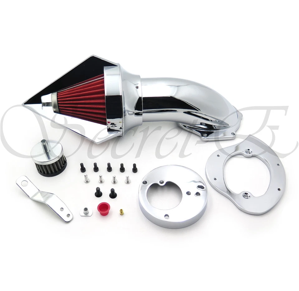 Spike Air Cleaner Intake Filter Kit For Honda Vtx1300 Vtx 1300 1986-2012 Chrome - Image 2 of 4