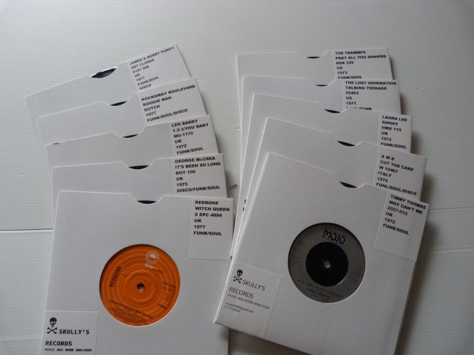 Job Lot of 10 Vintage 1970s Funk Soul Disco 7-Inch Singles