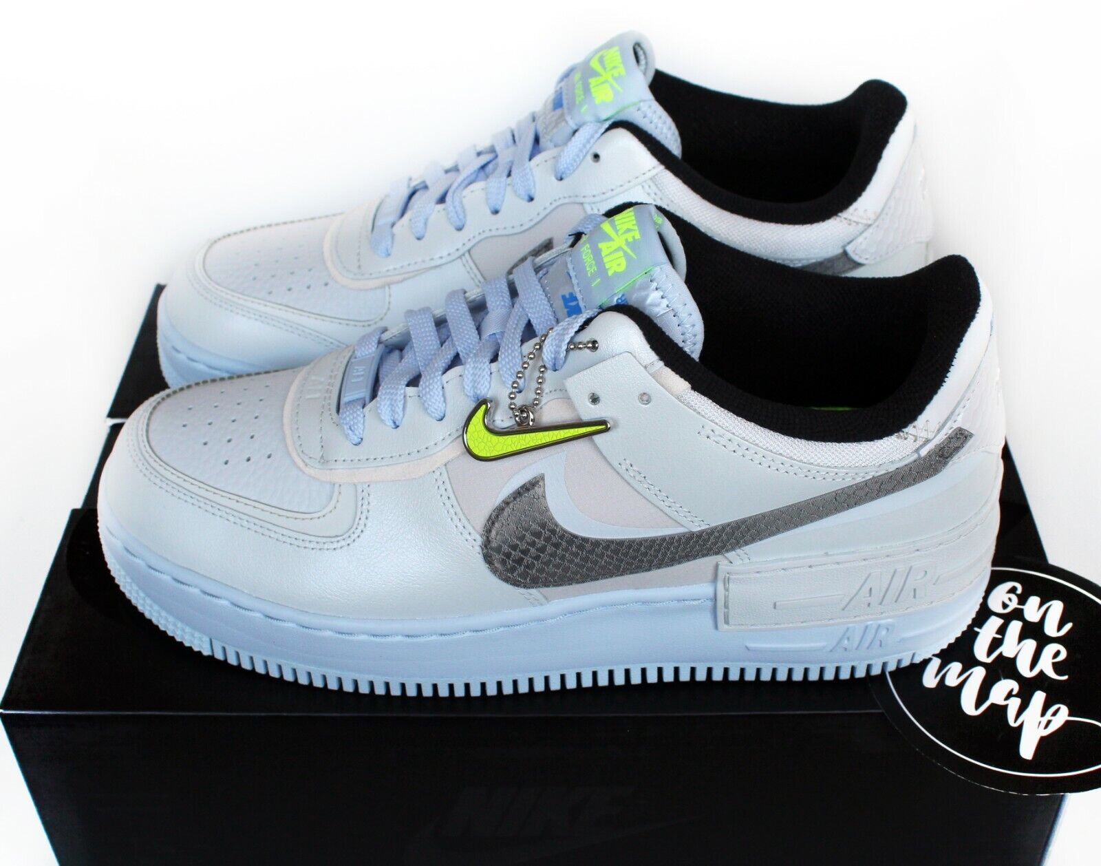 Nike Air Force 1 AF1 W Shadow Snakeskin Platinum Grey Blue UK 8 US 9 W 10.5 New