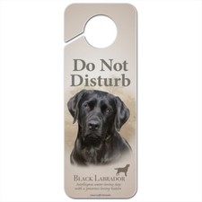 Black Lab Labrador Dog Breed Plastic Door Knob Hanger Sign