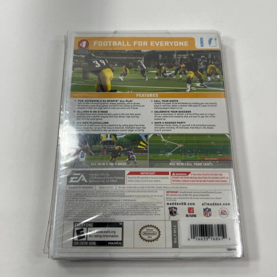 MADDEN NFL 09 (Nintendo Wii) RARE BREAST CANCER Edition Pink Sleeve Slip Sealed - Image 2 of 4