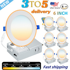 6Pack 12W 6Inch Dimmable LED Panel Light Recessed Ceiling Lamp Downlight Kitchen
