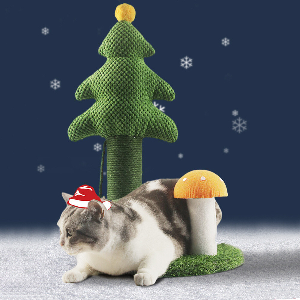 Christmas Tree Cat Scratching Post Activity Toys Cat Scratchers Mushroom  Frame