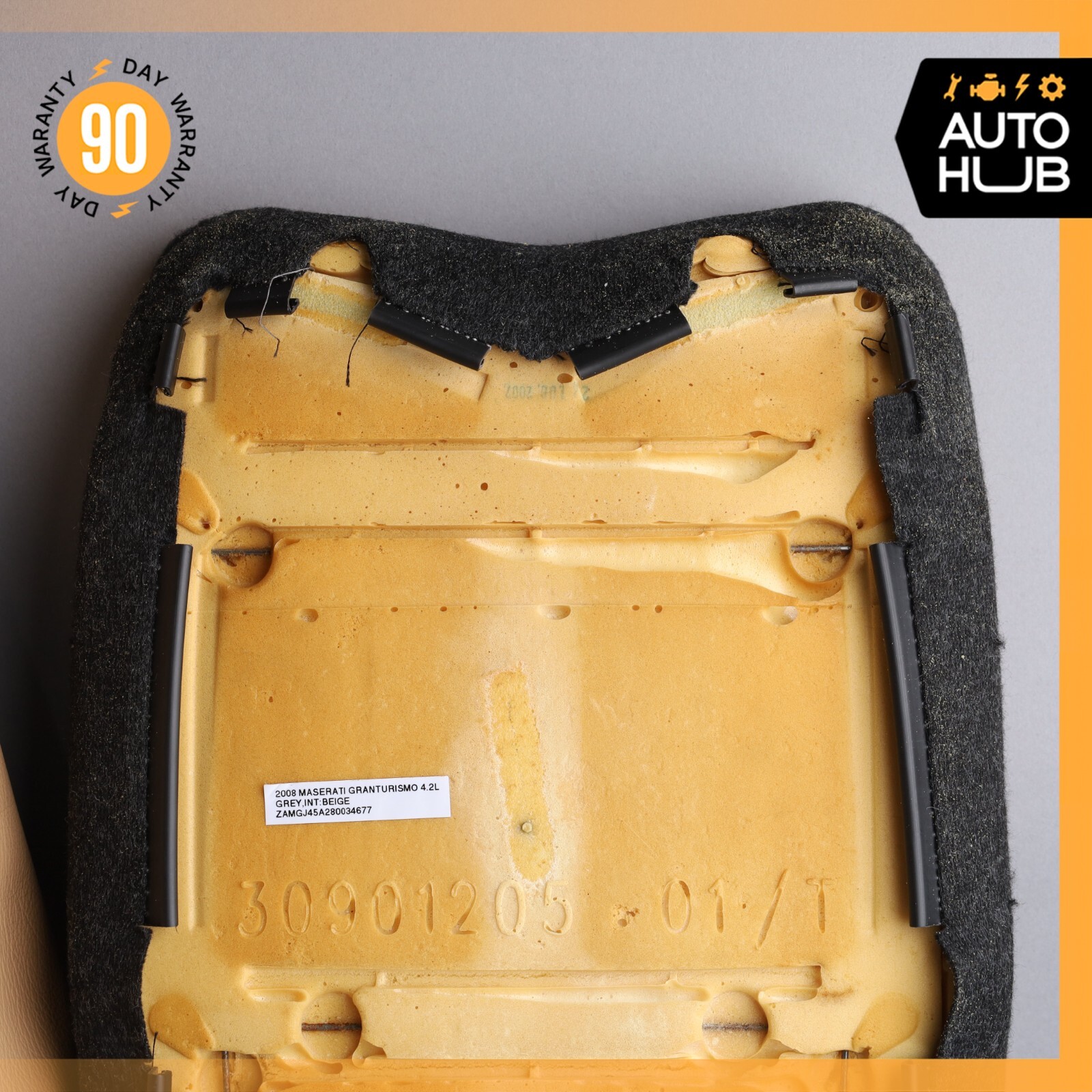 08-12 Maserati GranTurismo M145 Front Left Side Top Upper Seat Cushion Beige OEM