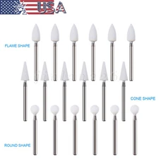 12Piezas SANDENT Fresas de pulido de piedra blanca dental FG óxido de aluminio