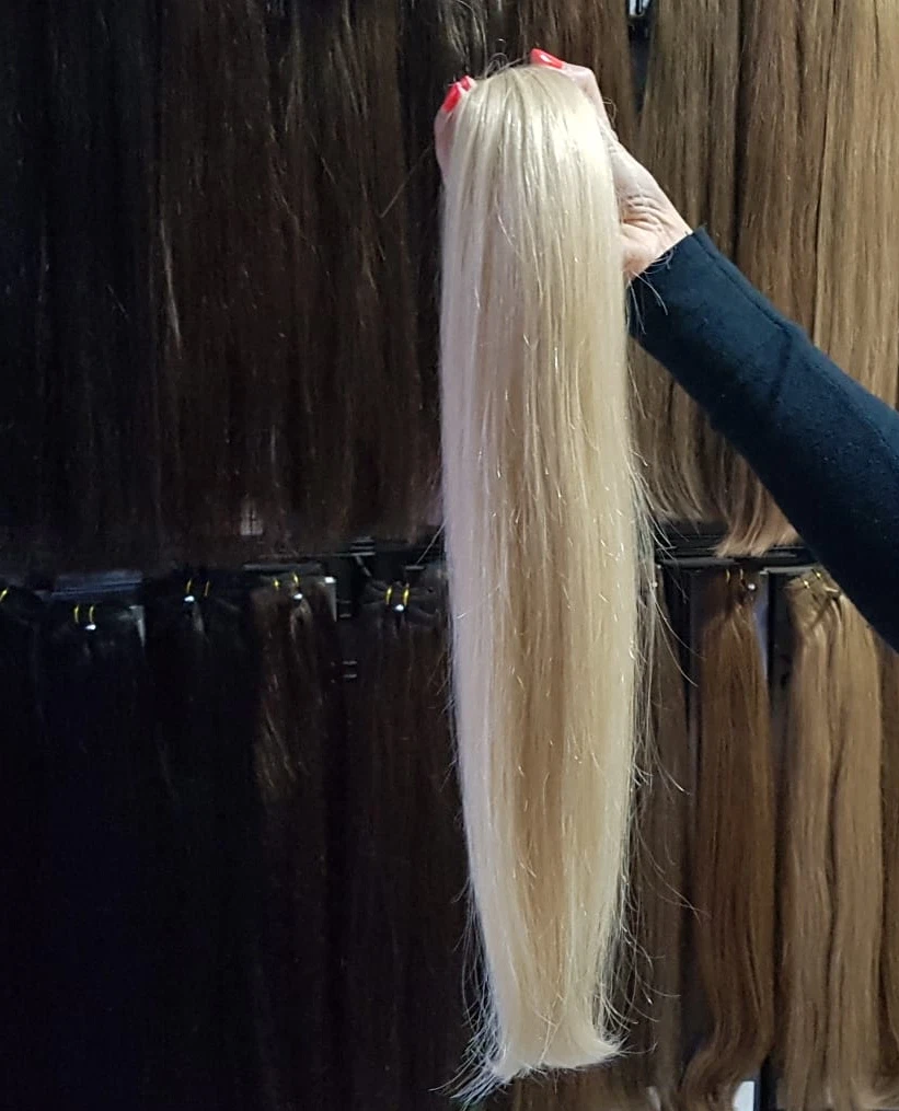 Extension Per Capelli Chignon Coda Di Cavallo – Elastico Posticcio Morbido E Leggero, 10 Cm (Biondo Decolorato 85H88)