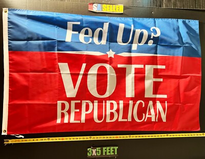 Donald Trump Flag FREE USA SHIP Fed Up Vote Republican RB Desantis USA Sign 3x5'