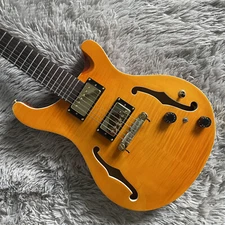 Semi Hollow Body PRS Electric Guitar Flame Maple Top H-H Pickups Mahogany Body