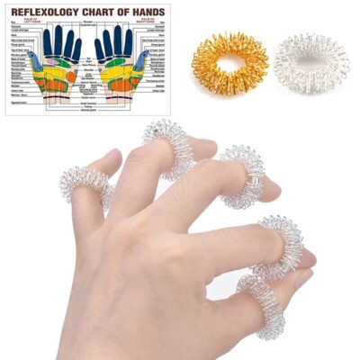 3x Finger Massage Ring Handmassage Durchblutung Massagering Akupunktur Edelstahl