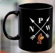 Sasquatch Taco Mug, PNW Bigfoot Coffee Cup, Pacific Northwest Gift, 11oz Ceramic