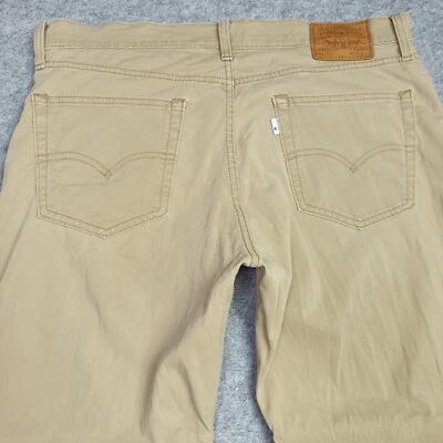 Levis 511-Premium Hommes Pantalon Chino W36 L33 Beige Droit Slim Stretch Zip - Photo 1/4