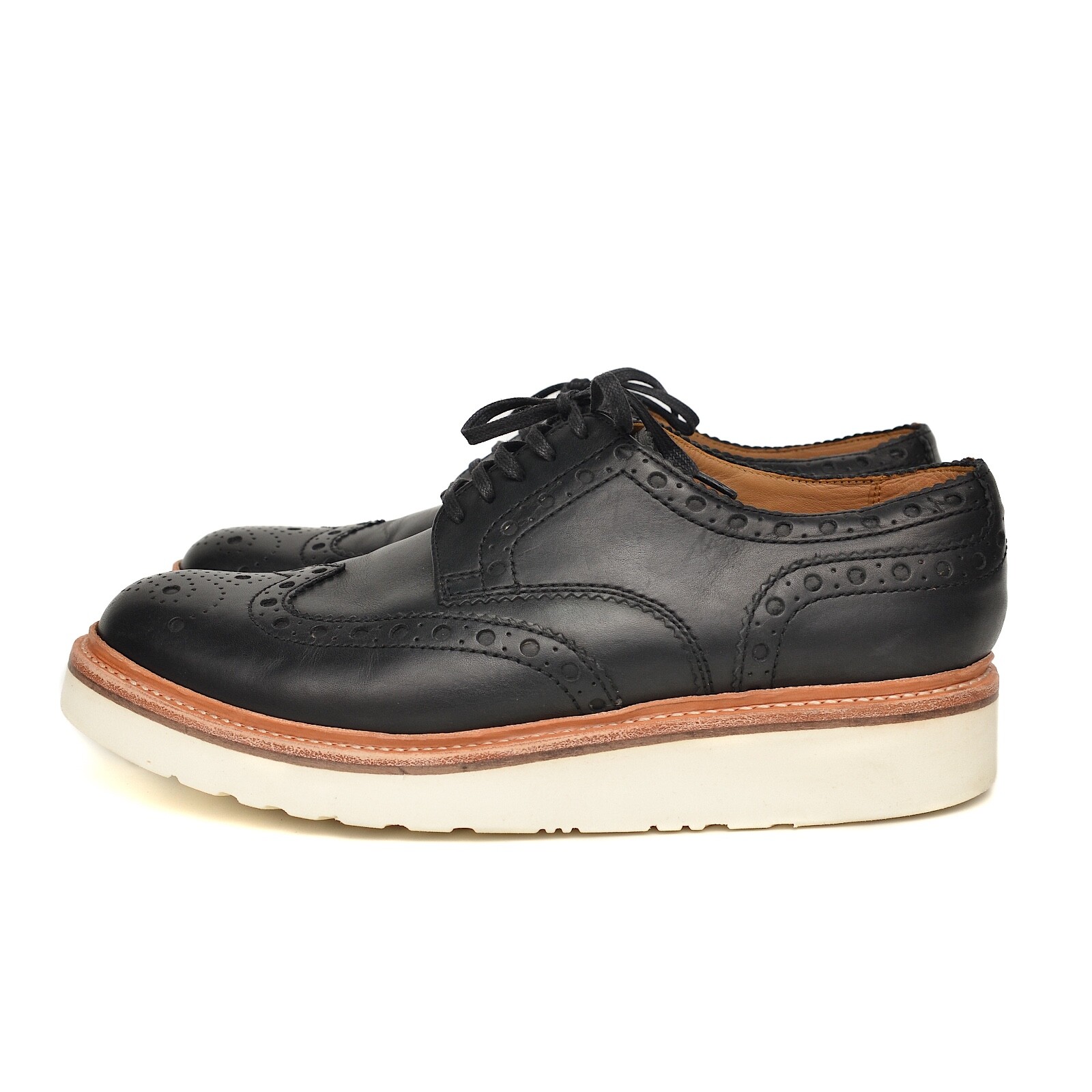 Grenson Black Leather Brogue Oxford Derby Shoes Mens sz UK 9 US 10 eBay