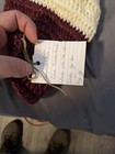 Handmade Kids Beanie 4-5 Years Slouched Hat White And Maroon Knit  — photo 3