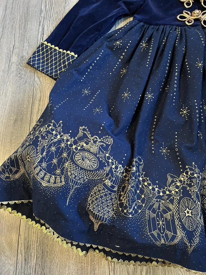 Vintage DAISY KINGDOM Factory Dress Golden Angel Windsor Navy size 4 RN 77883 - Image 4 of 4