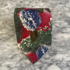 Structure Men's 100 Italian Silk Hydrangea Floral Burgundy Necktie 3.75" J39