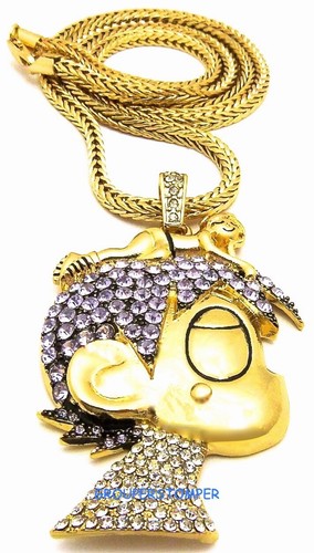 LUV Uzi Crystal Rhinestone Pendant with 20 or 24 or 30 Inch Necklace Vert LIL - Picture 35 of 110