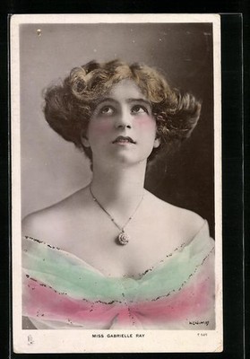 Ansichtskarte Schauspielerin Gabrielle Ray nach oben blickend 1908 