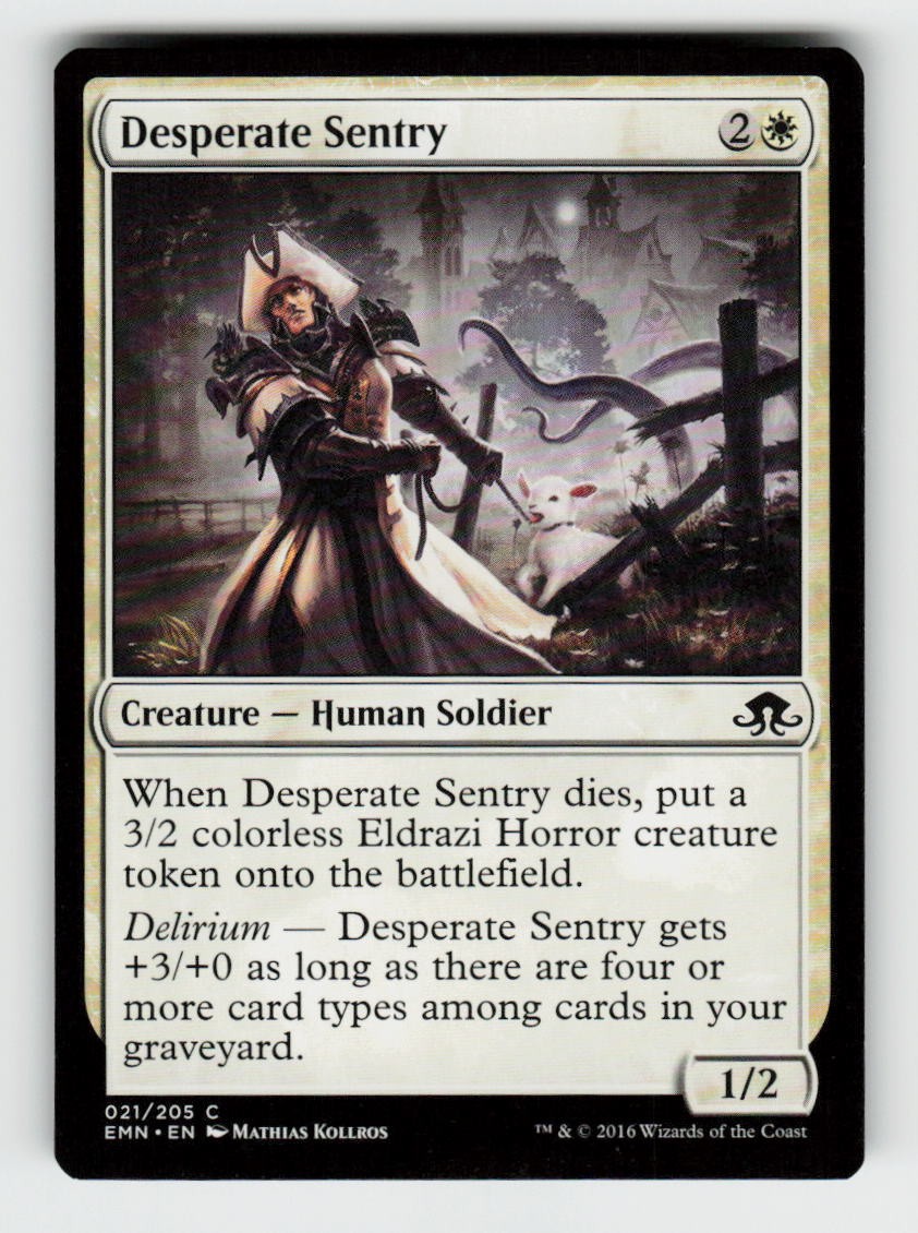 Desperate Sentry 21 Common Eldritch Moon Magic: The Gathering