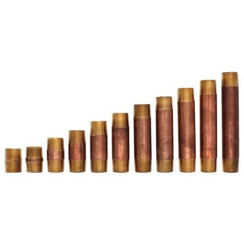 (6-PACK) Brass Hex Nipple 1/8" NPT Schedule 40 x 3" Long, Thread Both Ends