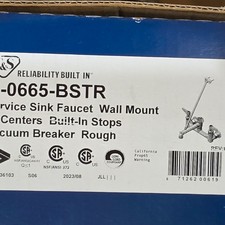 T&S B-0665-BSTR Wall Mount Service Sink Faucet 8in Centers 12in Swing