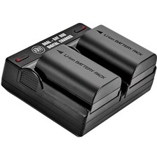 BM 2-Pack of LP-E6N Batteries and Dual Battery Charger for Canon EOS R, 90D, ...