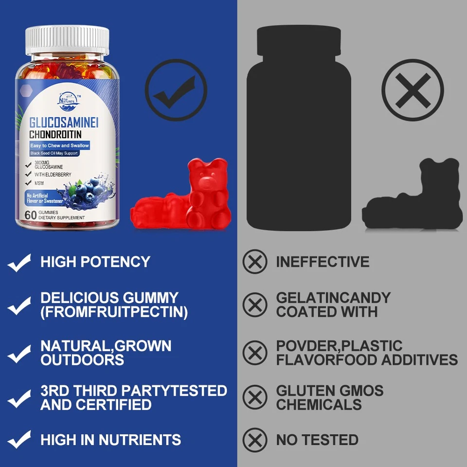 Глюкозамин хондроитин куркума и МСМ 60 жевательных резинок — жевательная резинка для поддержки костей суставов - Изображение 3 из 4