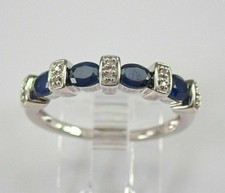 2Ct Oval Cut Lab Created Blue Sapphire Wedding Band Ring 14K White Gold Plated