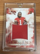 2024 Panini Origins Football Future Fabrics Xavier Worthy Red /99