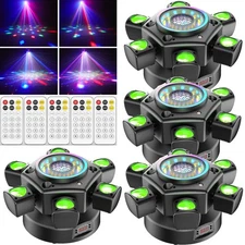 UKING 6 Arms Laser RGBW LED Moving Head Light Disco Stage Lighting Beam DMX DJ