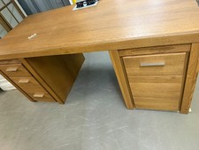Solid wood Oak Office Desk with Drawers, Cupboard Storage & Cable Grommet
